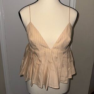 ZARA NWT Elegant Beige Striped Women's Top size M